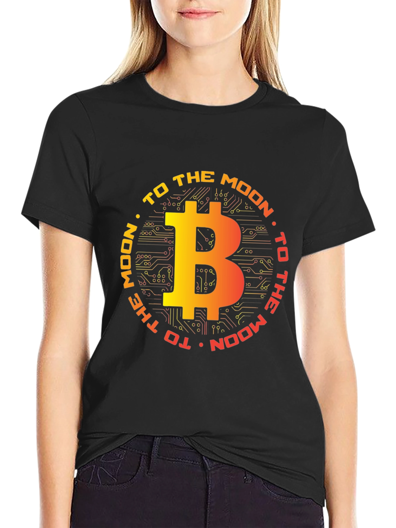 Bitcoin to the Moon Graphic T-Shirt