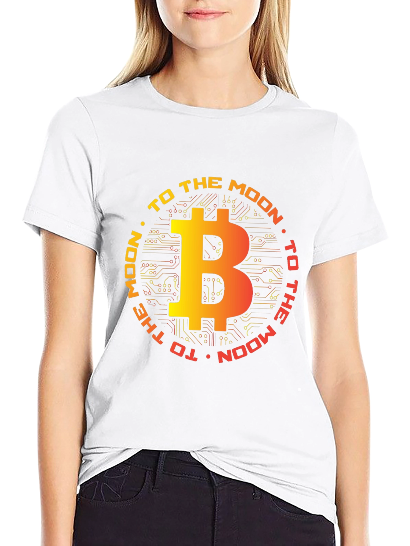 Bitcoin to the Moon Graphic T-Shirt