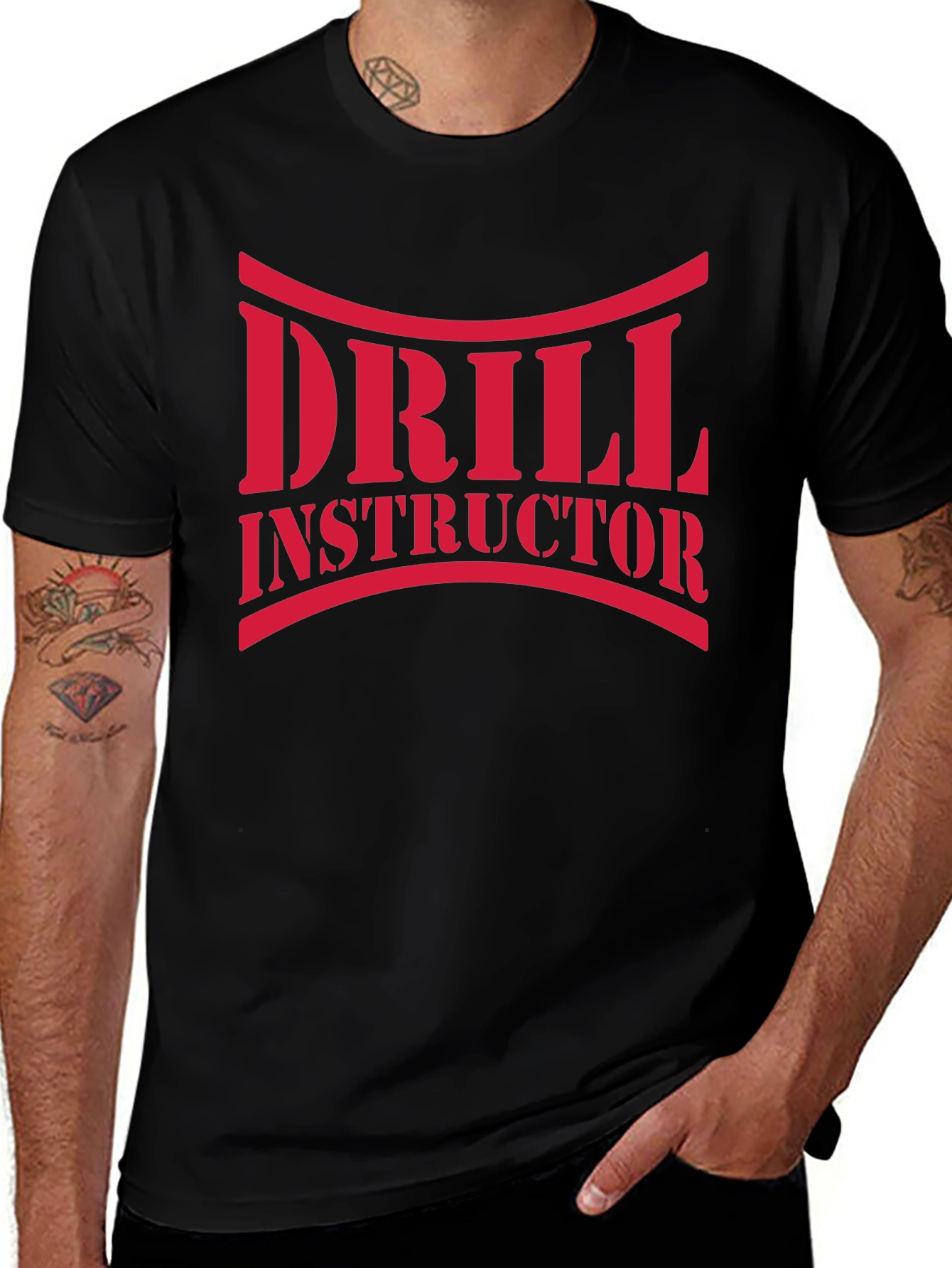 Drill Instructor Graphic Tee - Bold Military Style