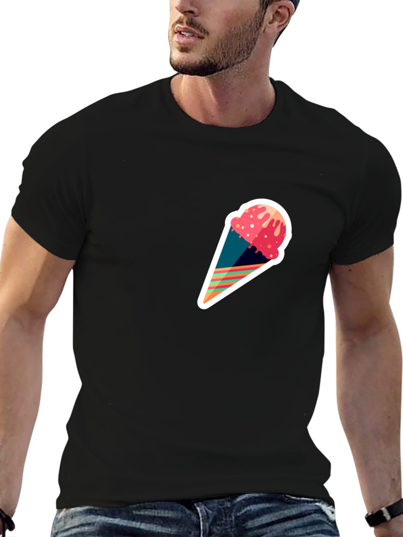 Ice Cream Cone Graphic Tee - Modern Stylish Design