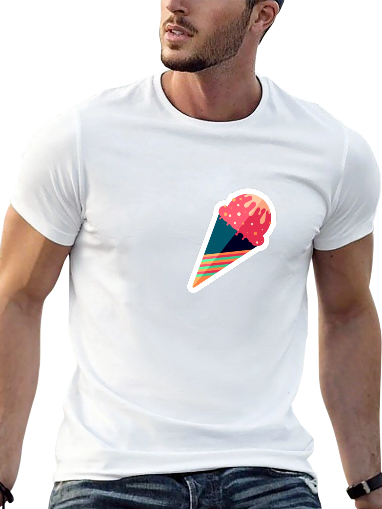 Ice Cream Cone Graphic Tee - Modern Stylish Design