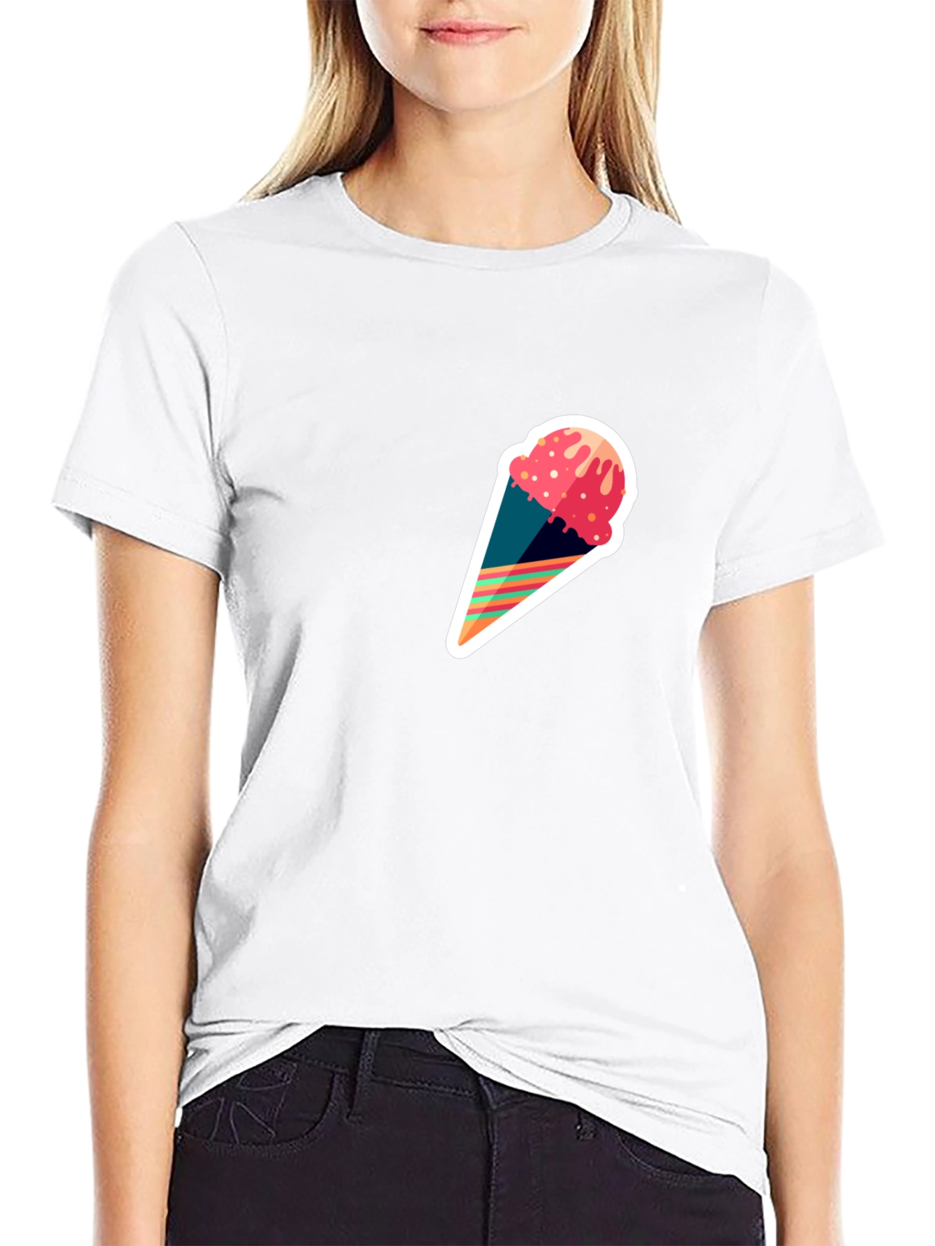Ice Cream Cone Graphic Tee - Modern Stylish Design