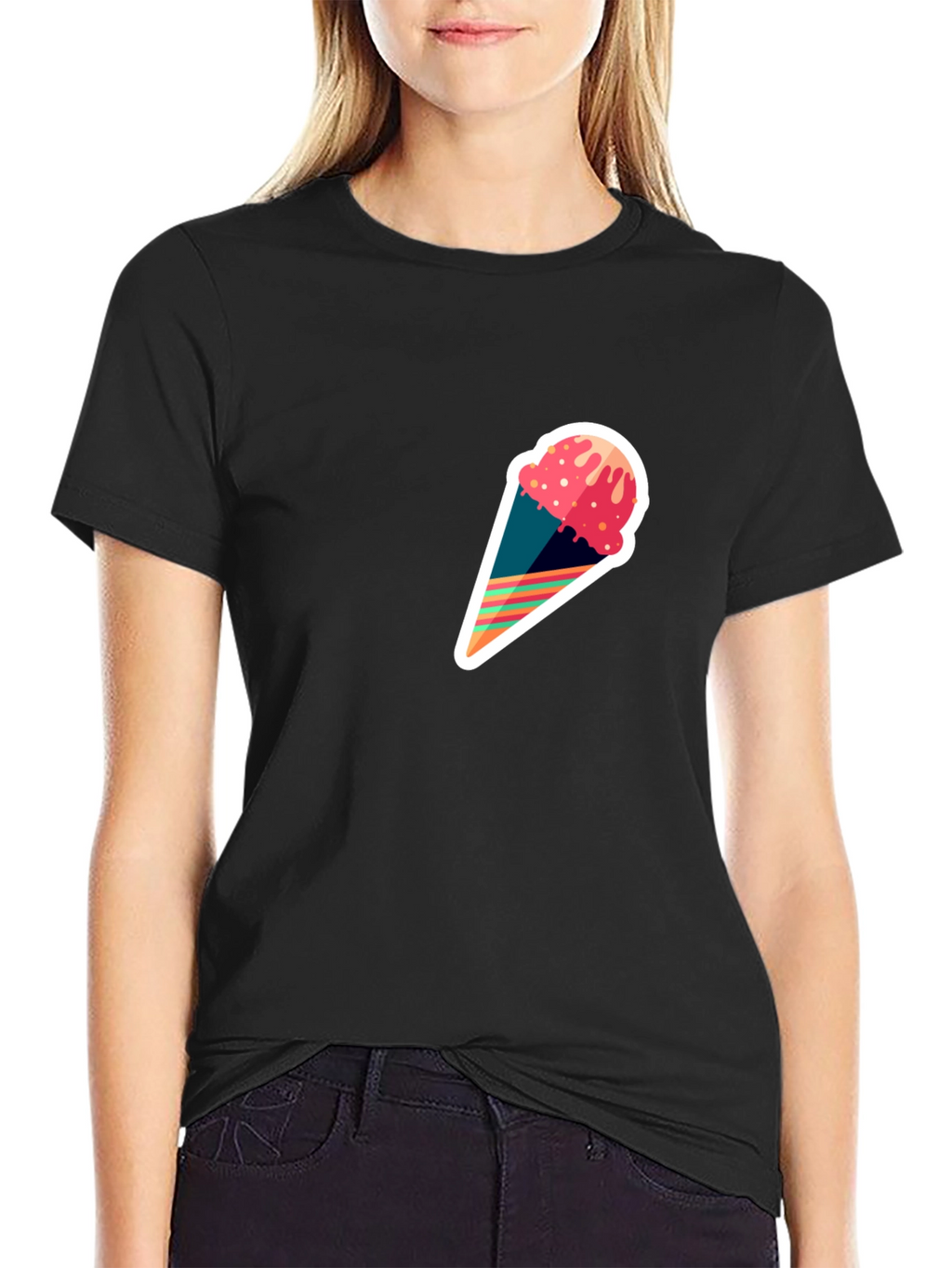 Ice Cream Cone Graphic Tee - Modern Stylish Design