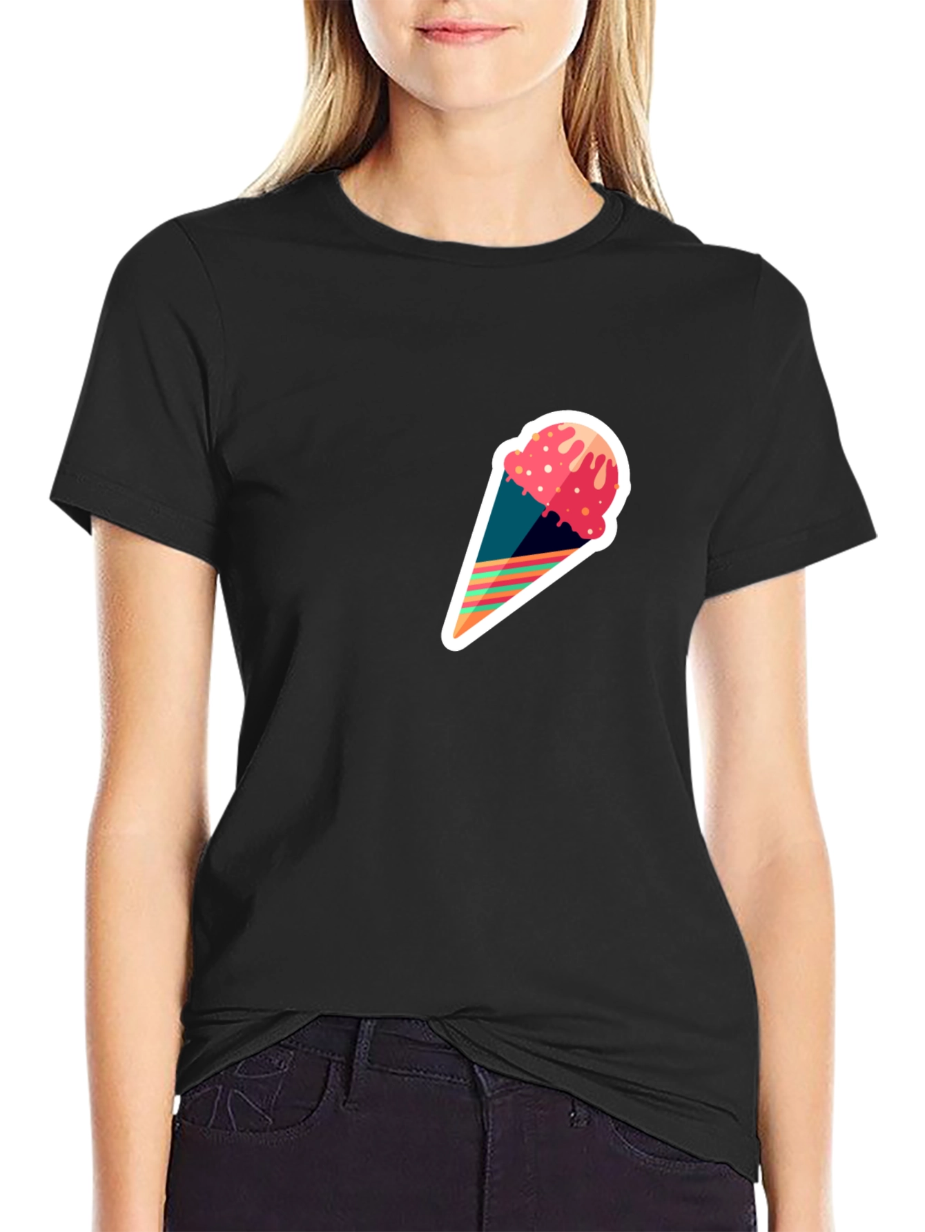 Ice Cream Cone Graphic Tee - Modern Stylish Design