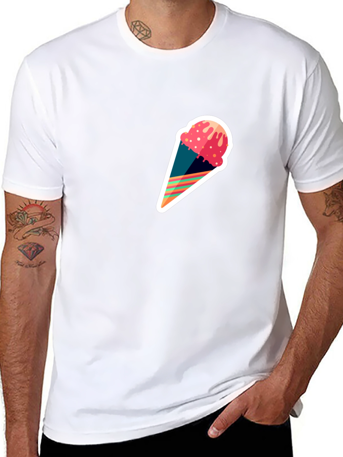 Ice Cream Cone Graphic Tee - Modern Stylish Design