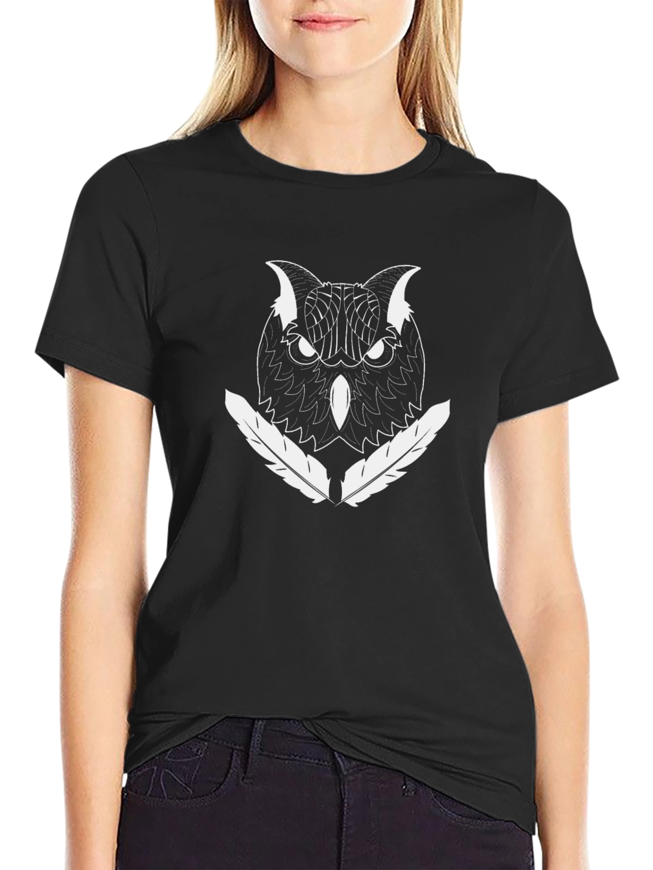 Owl Graphic Black T-Shirt