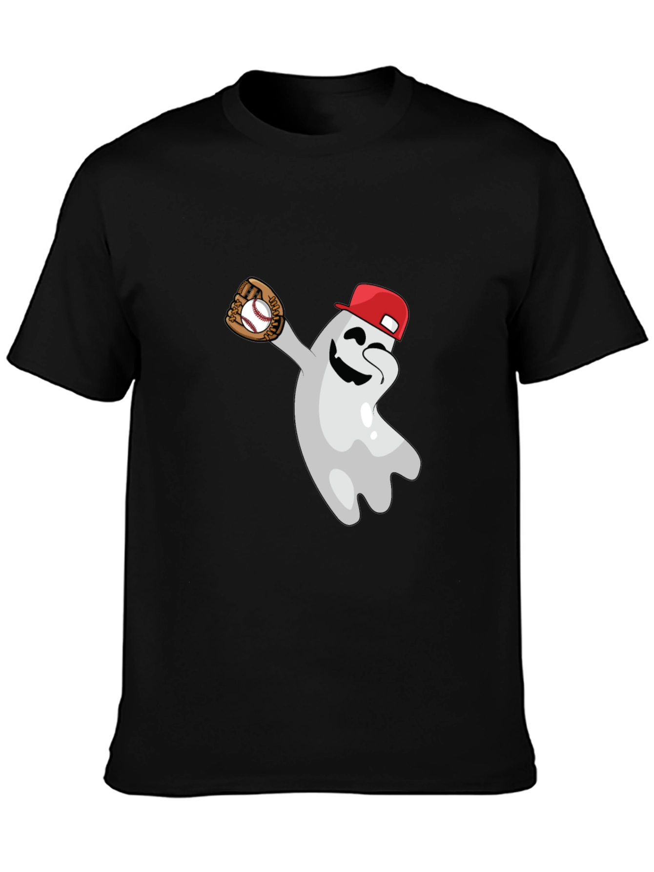 Baseball Ghost Graphic Tee - Funny Halloween Shirt