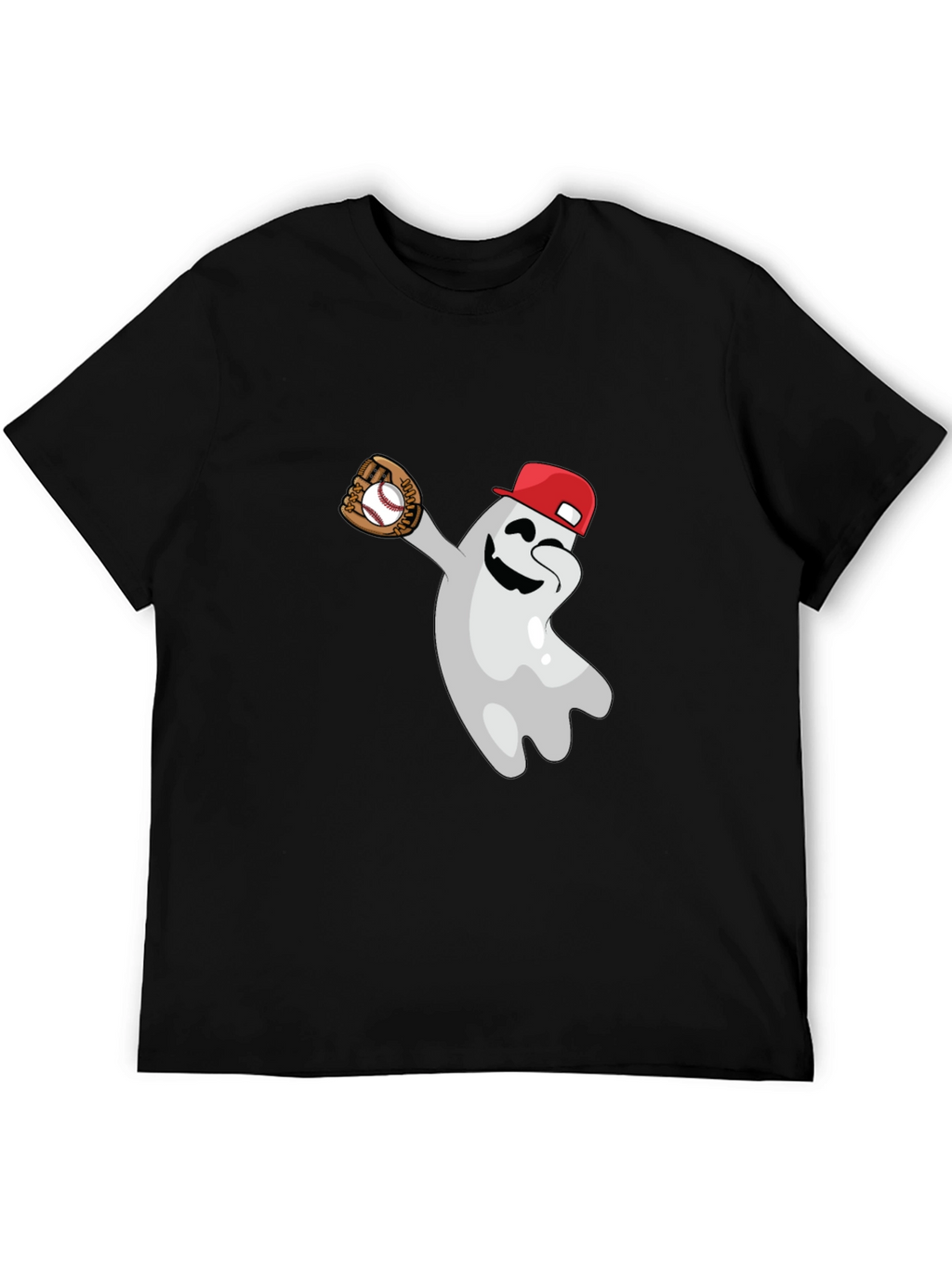 Baseball Ghost Graphic Tee - Funny Halloween Shirt