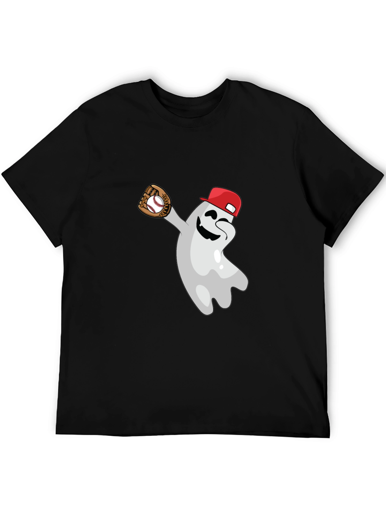 Baseball Ghost Graphic Tee - Funny Halloween Shirt