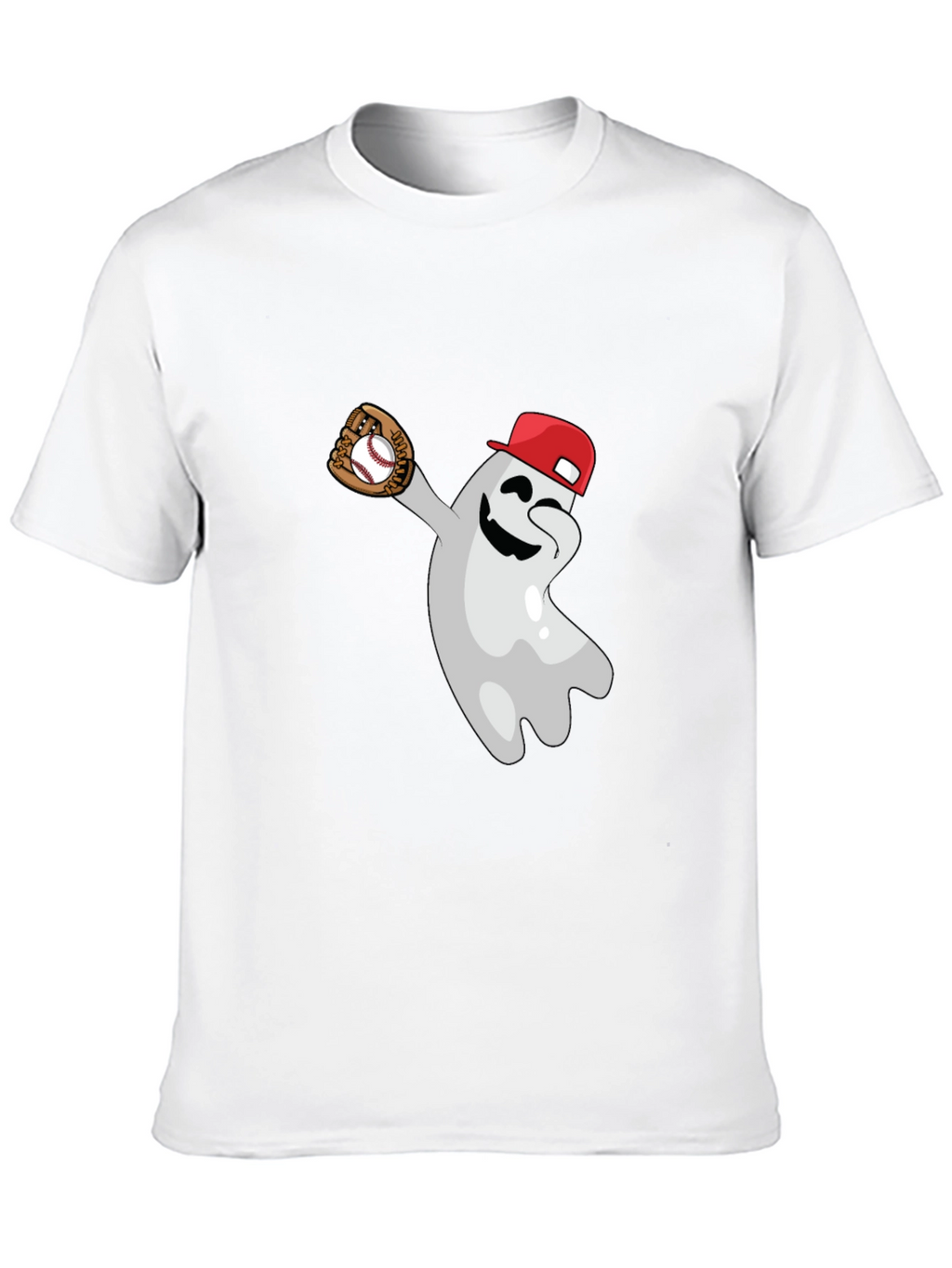 Baseball Ghost Graphic Tee - Funny Halloween Shirt