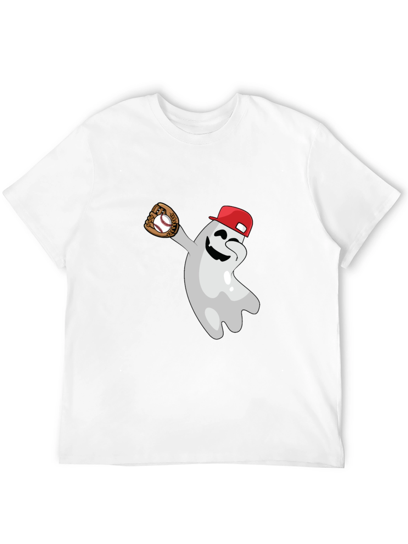 Baseball Ghost Graphic Tee - Funny Halloween Shirt
