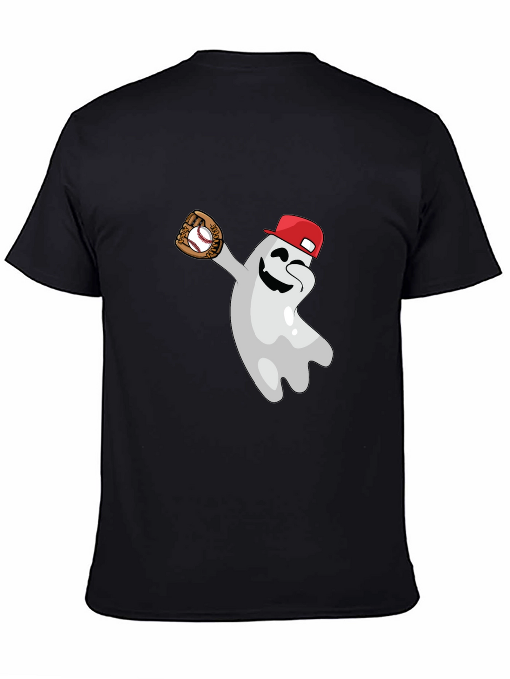 Baseball Ghost Graphic Tee - Funny Halloween Shirt