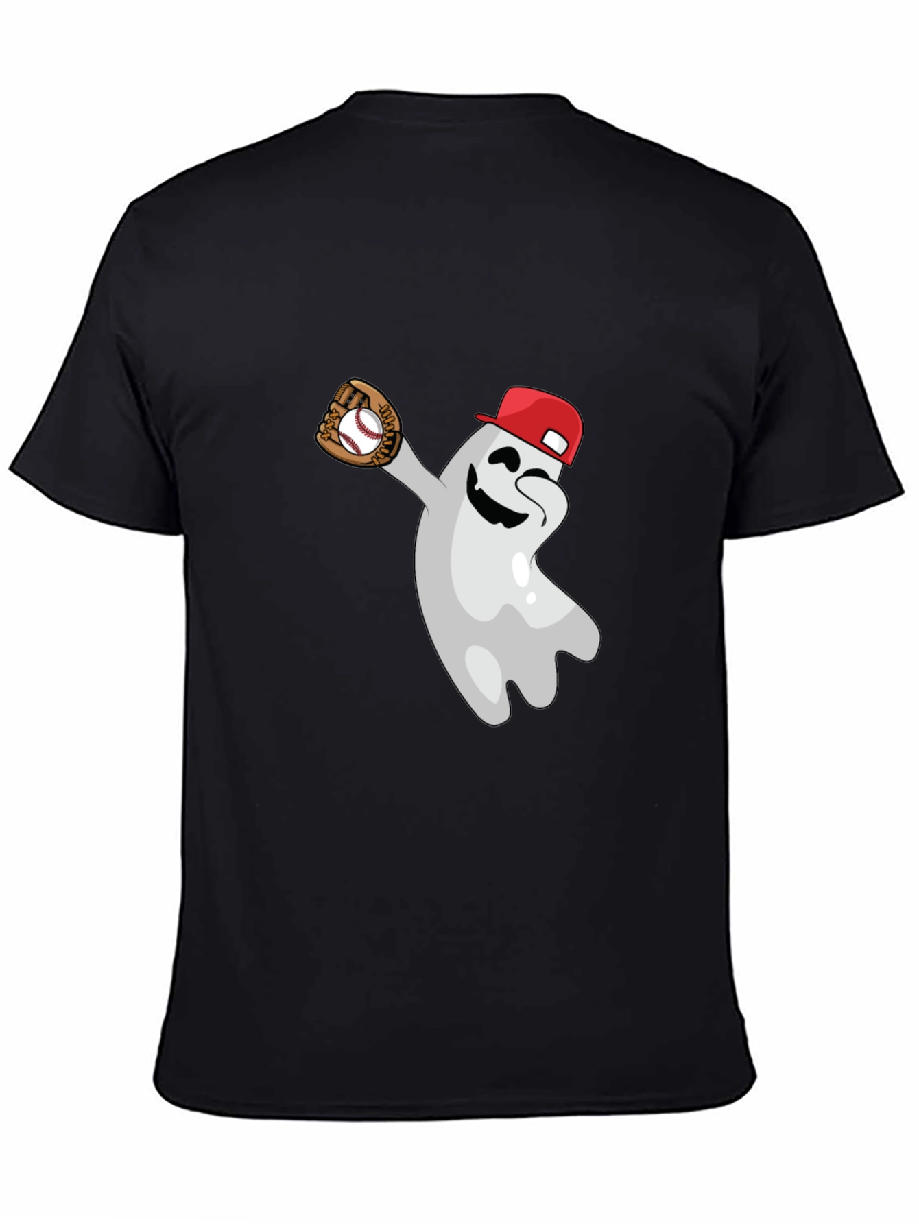 Baseball Ghost Graphic Tee - Funny Halloween Shirt