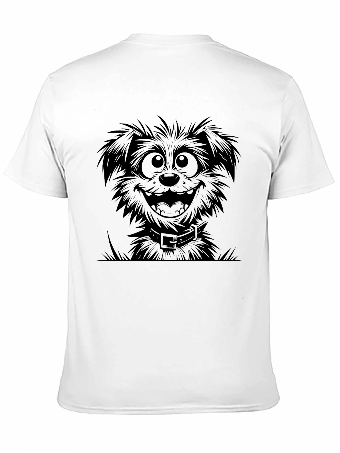 Cartoon Dog Black T-Shirt