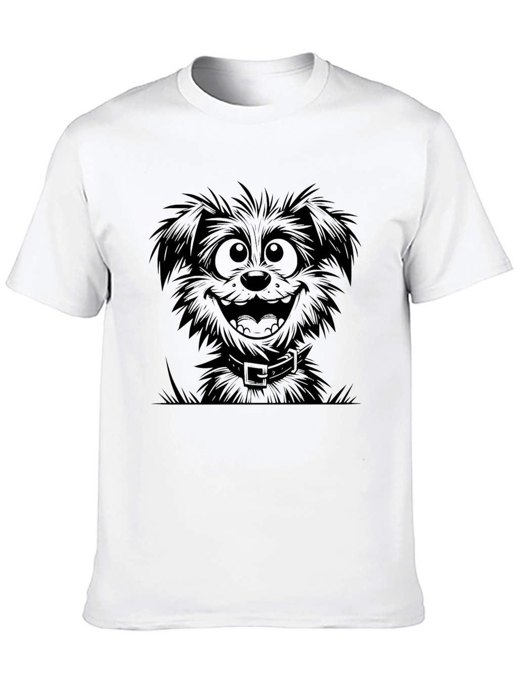 Cartoon Dog Black T-Shirt