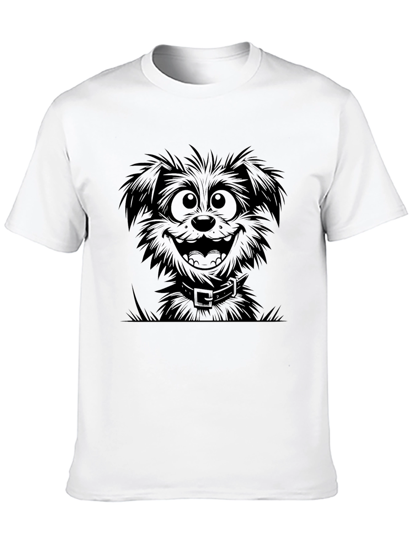 Cartoon Dog Black T-Shirt