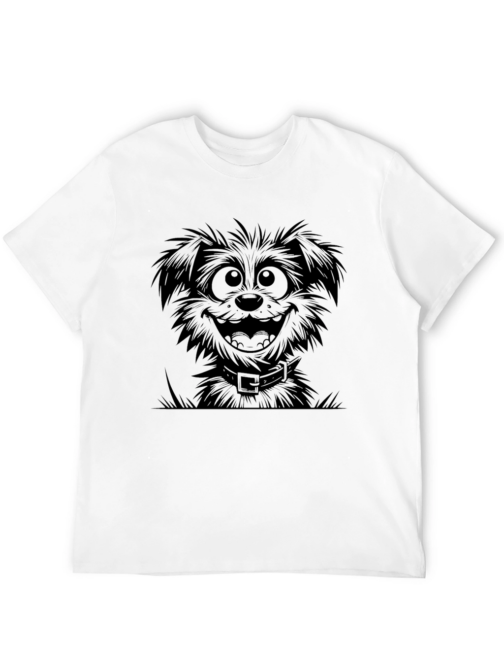 Cartoon Dog Black T-Shirt
