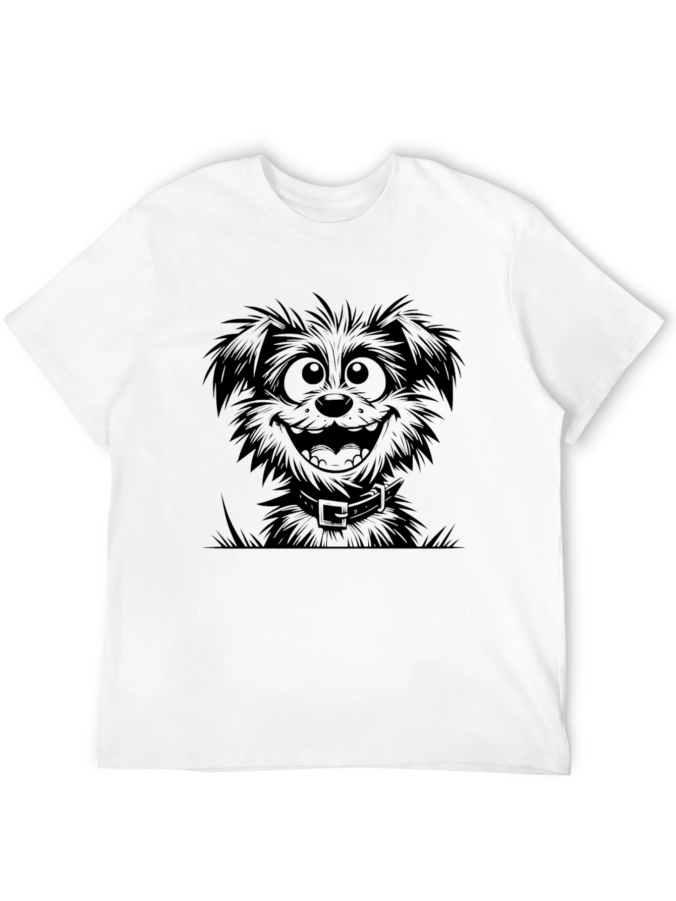 Cartoon Dog Black T-Shirt
