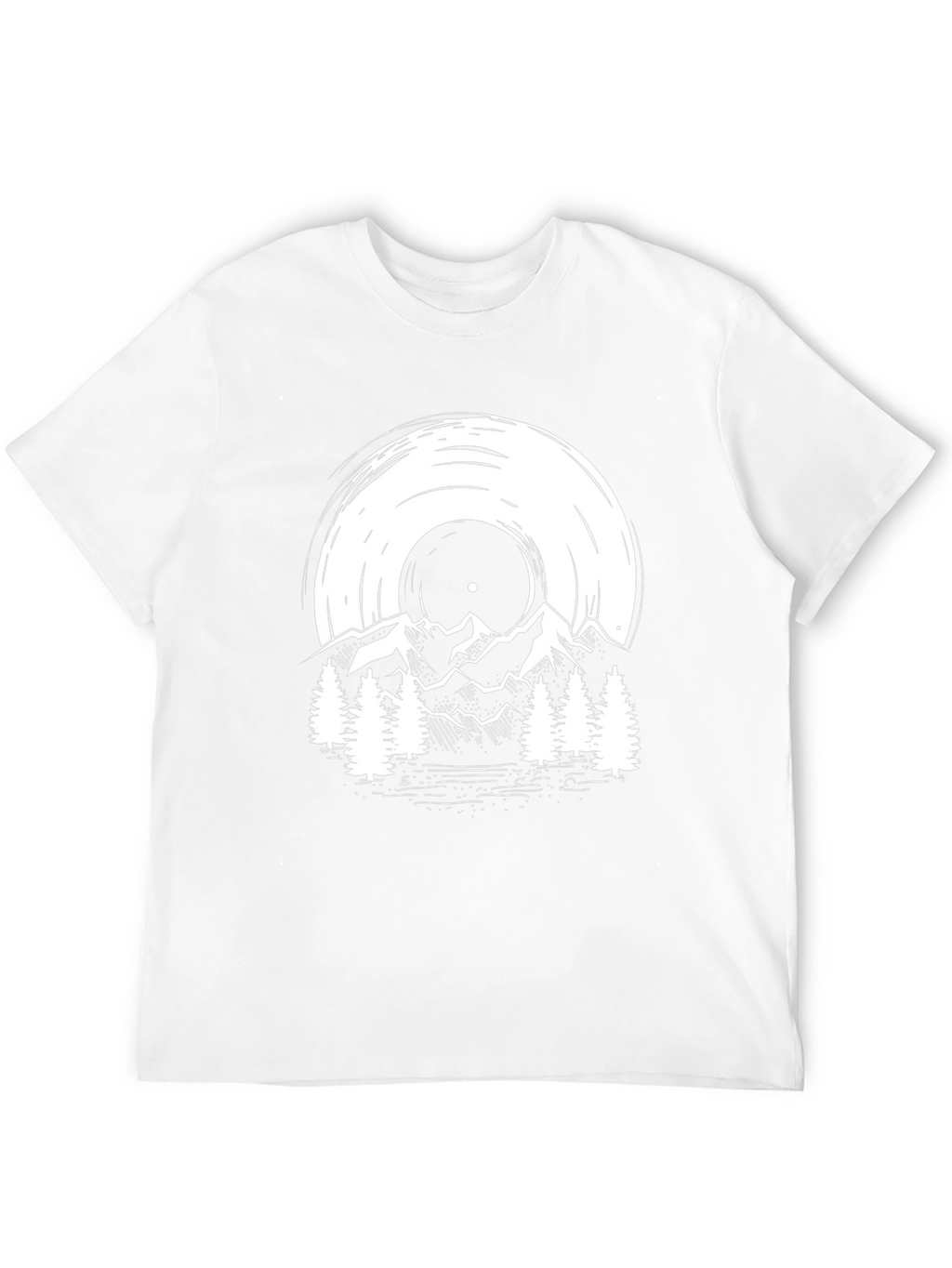 Vinyl Record Mountain Scene Graphic Tee