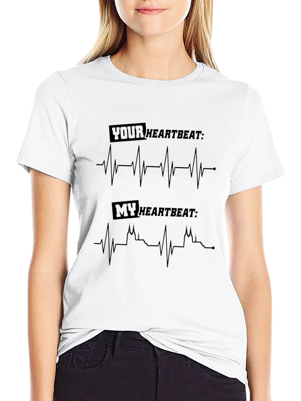 Heartbeat Graphic Tee - Your Heartbeat My Heartbeat Design