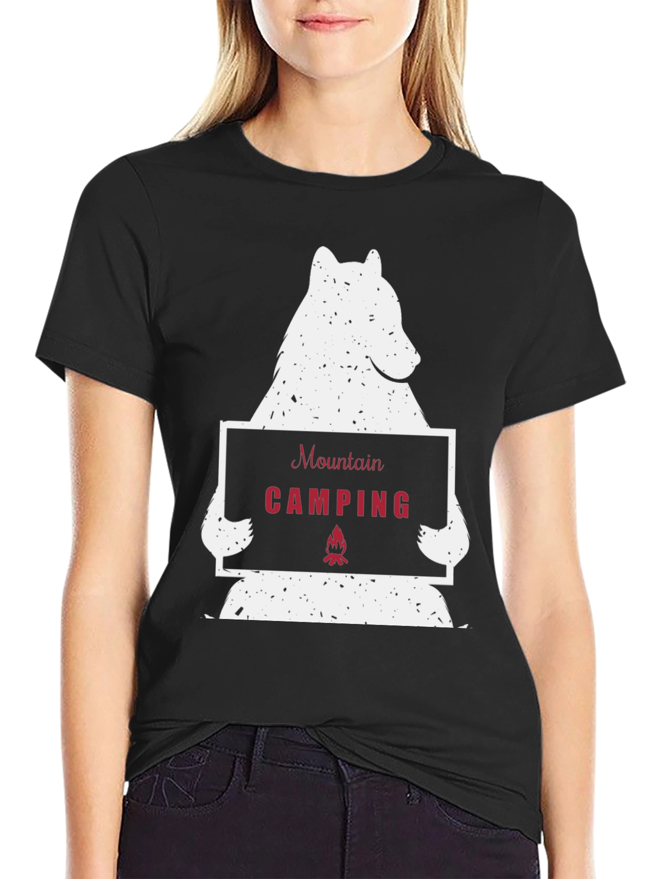 Mountain Camping Bear Graphic Tee