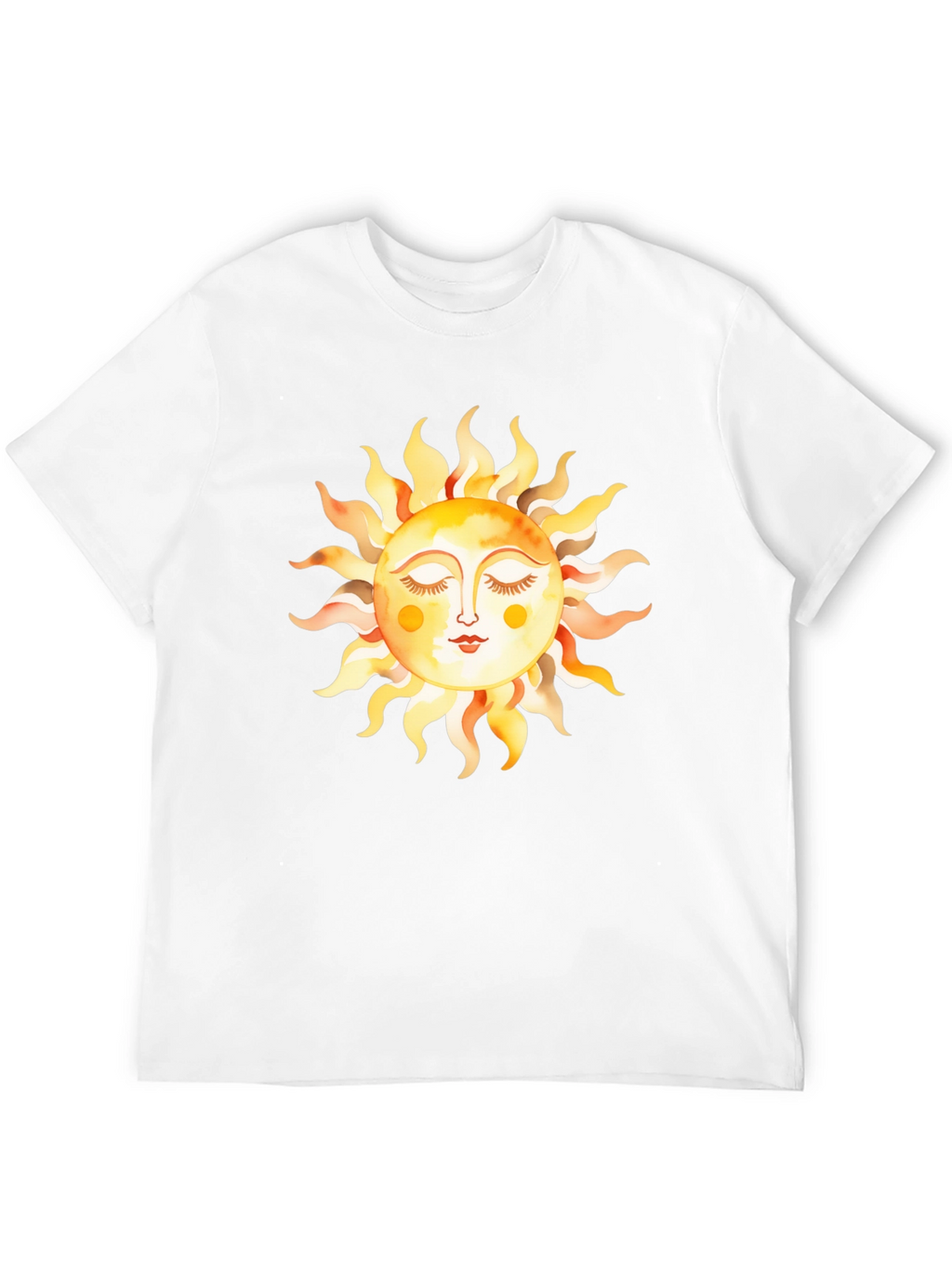 Boho Sun Graphic Tee - Soft Black Cotton T-Shirt