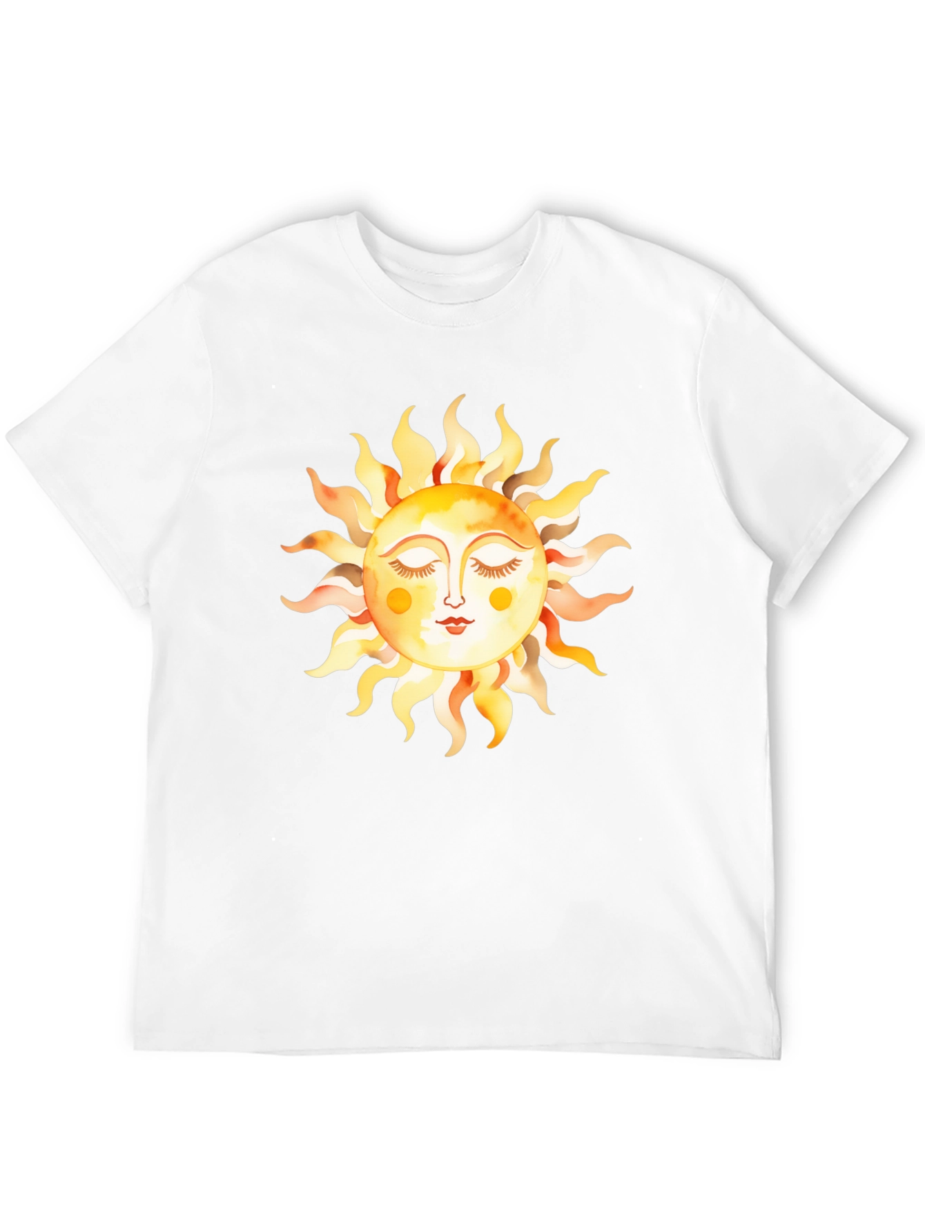 Boho Sun Graphic Tee - Soft Black Cotton T-Shirt