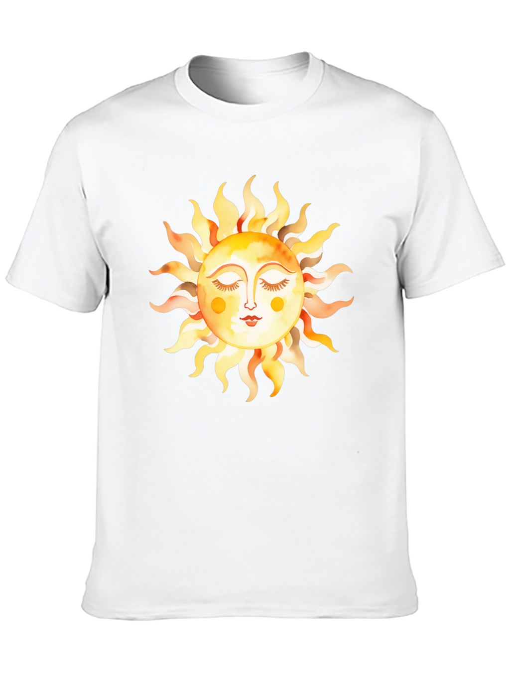 Boho Sun Graphic Tee - Soft Black Cotton T-Shirt