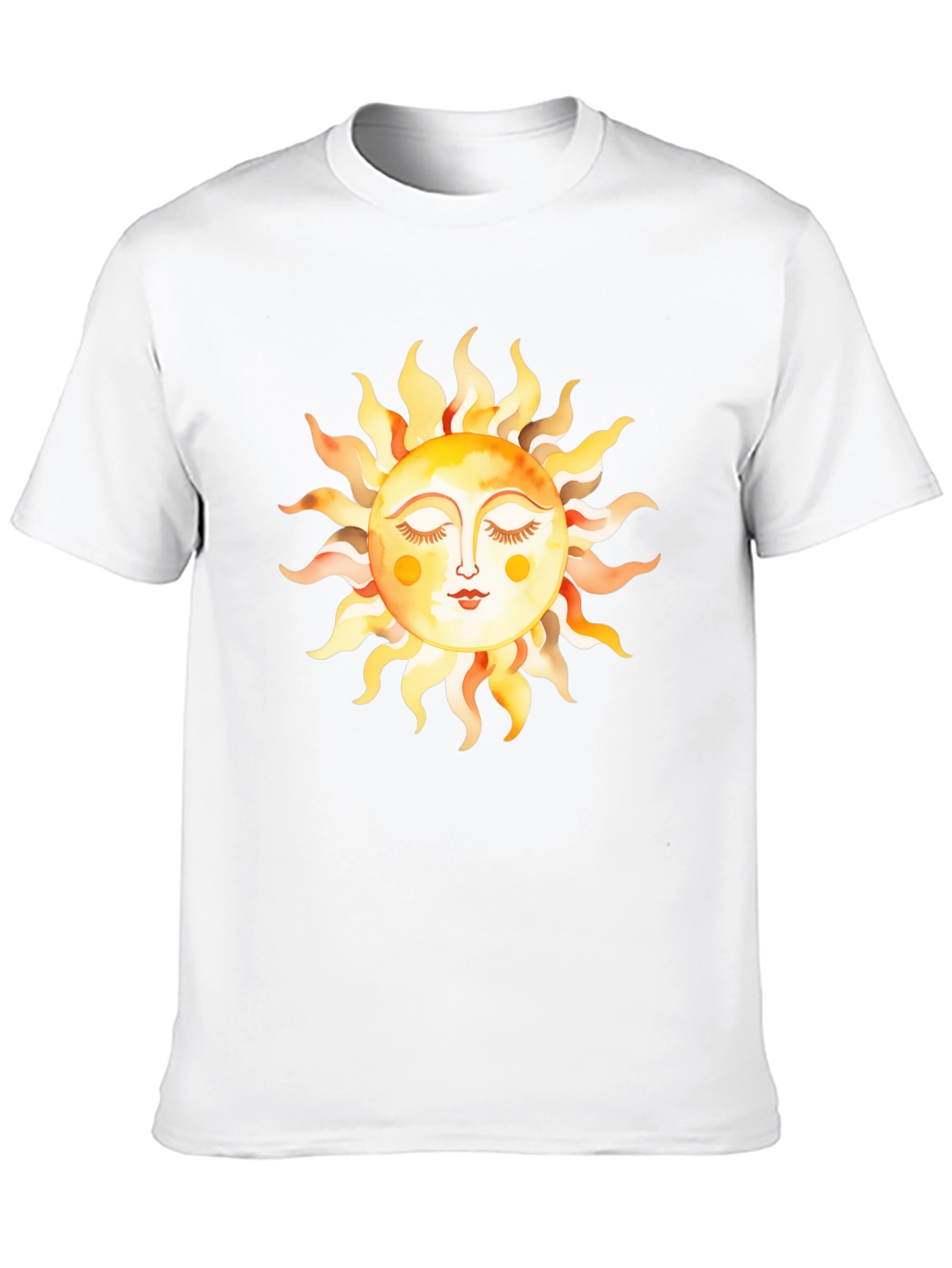 Boho Sun Graphic Tee - Soft Black Cotton T-Shirt
