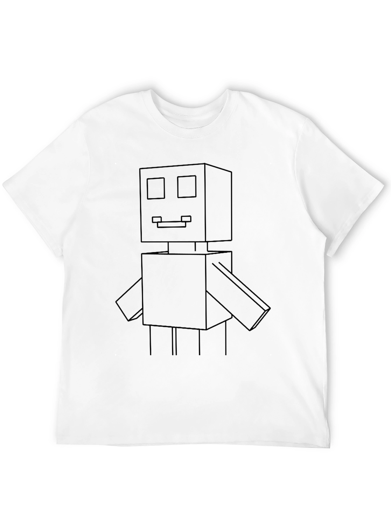 Geometric Robot Graphic Tee - Unique Design