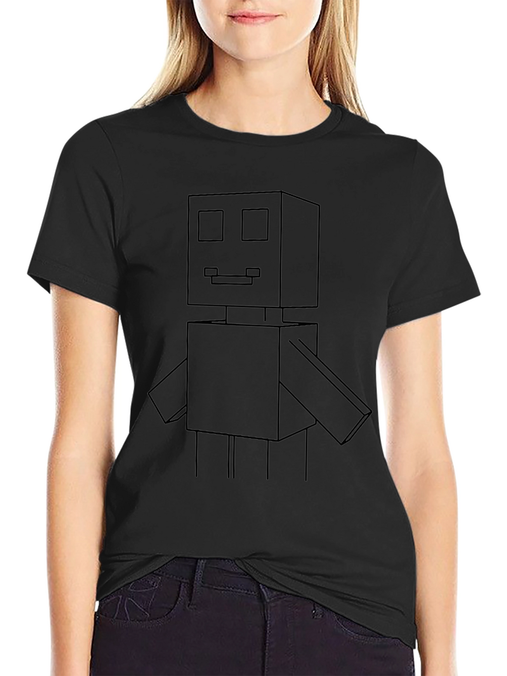 Geometric Robot Graphic Tee - Unique Design