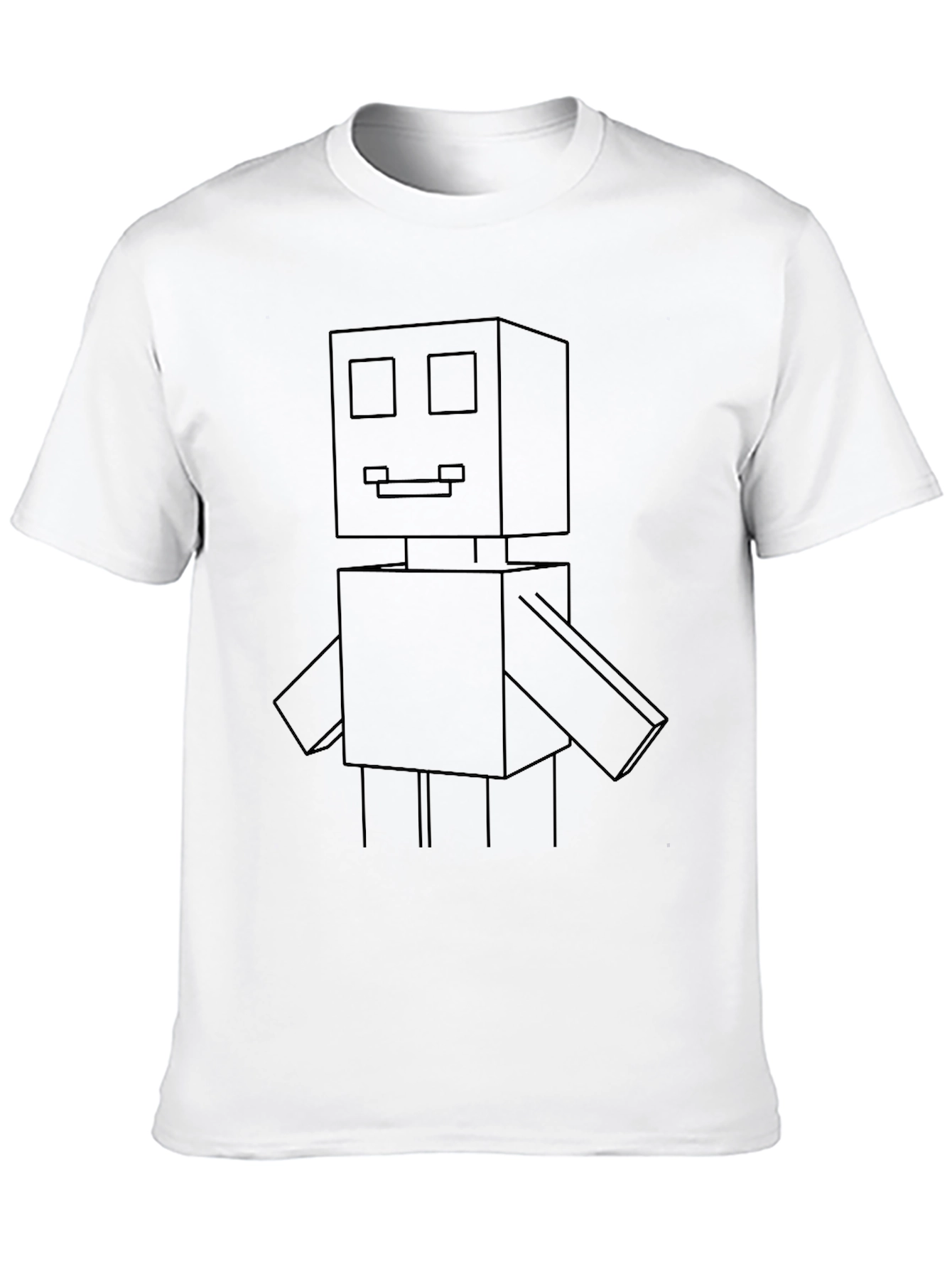 Geometric Robot Graphic Tee - Unique Design