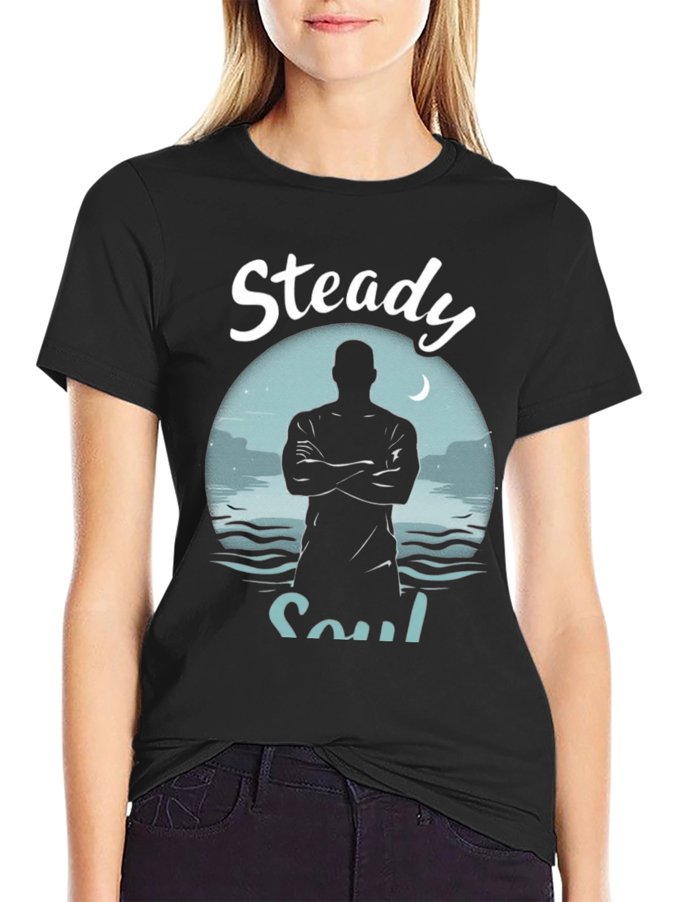 Steady Soul Graphic Tee - Mens Black T-Shirt