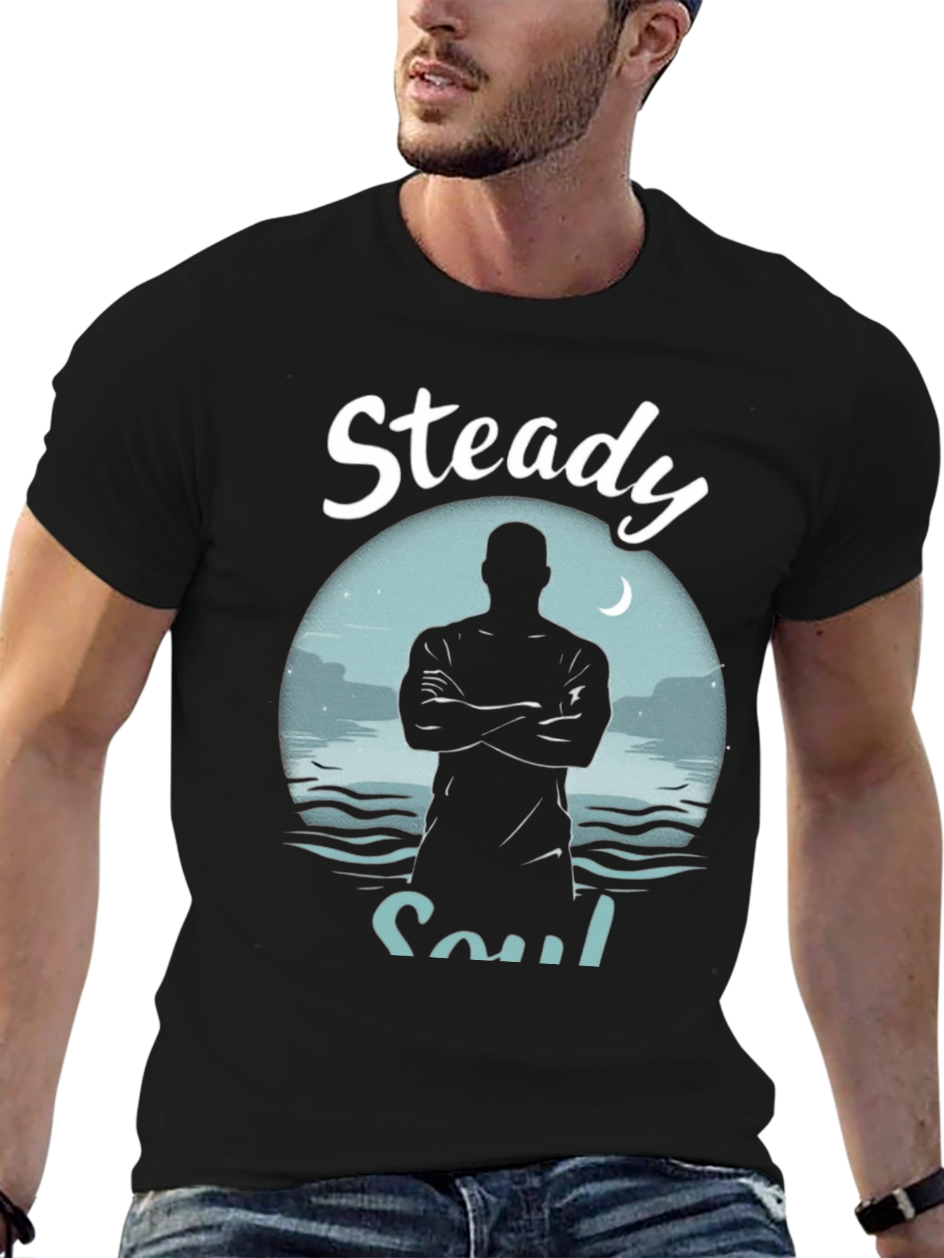 Steady Soul Graphic Tee - Mens Black T-Shirt