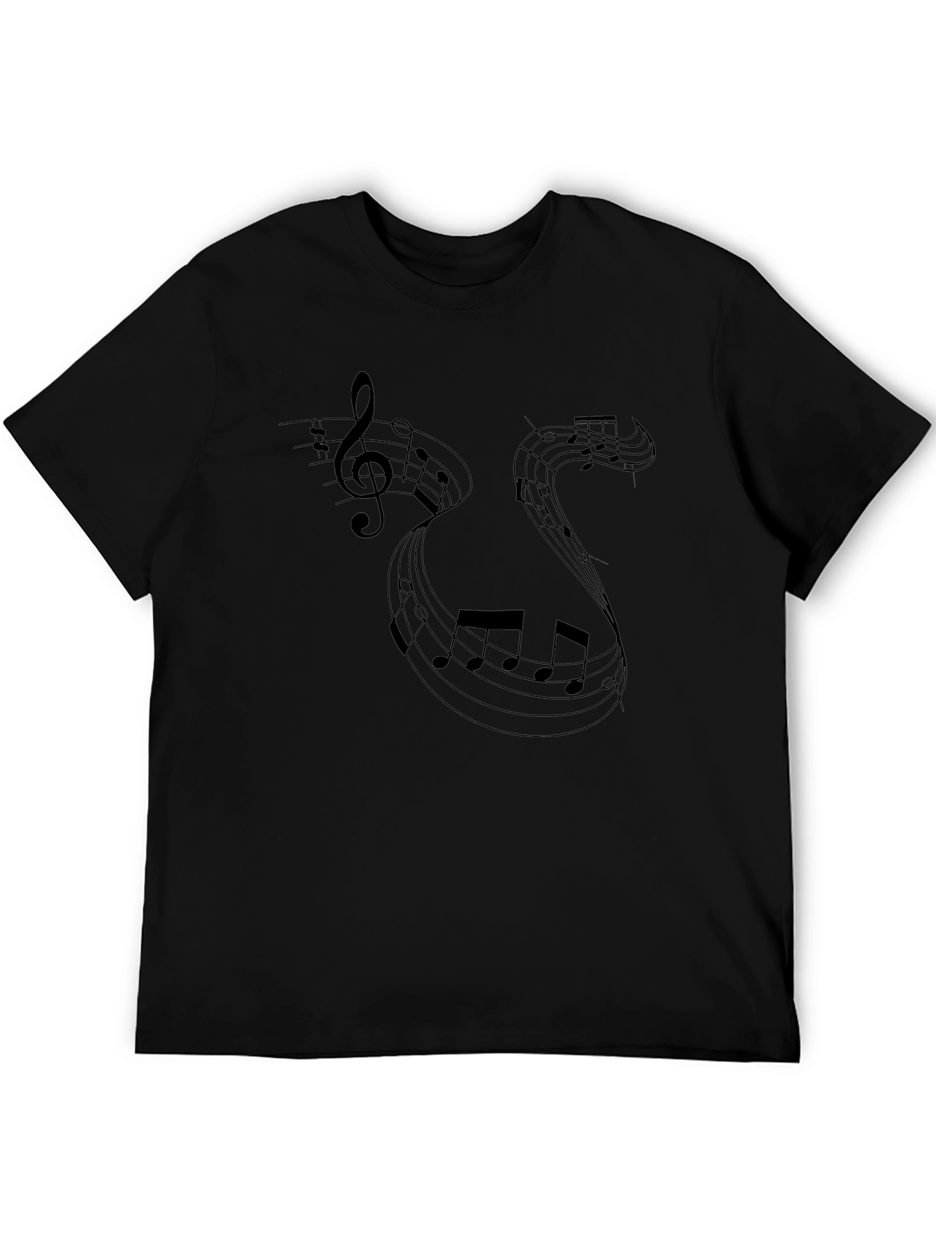 Musical Notes Black T-Shirt
