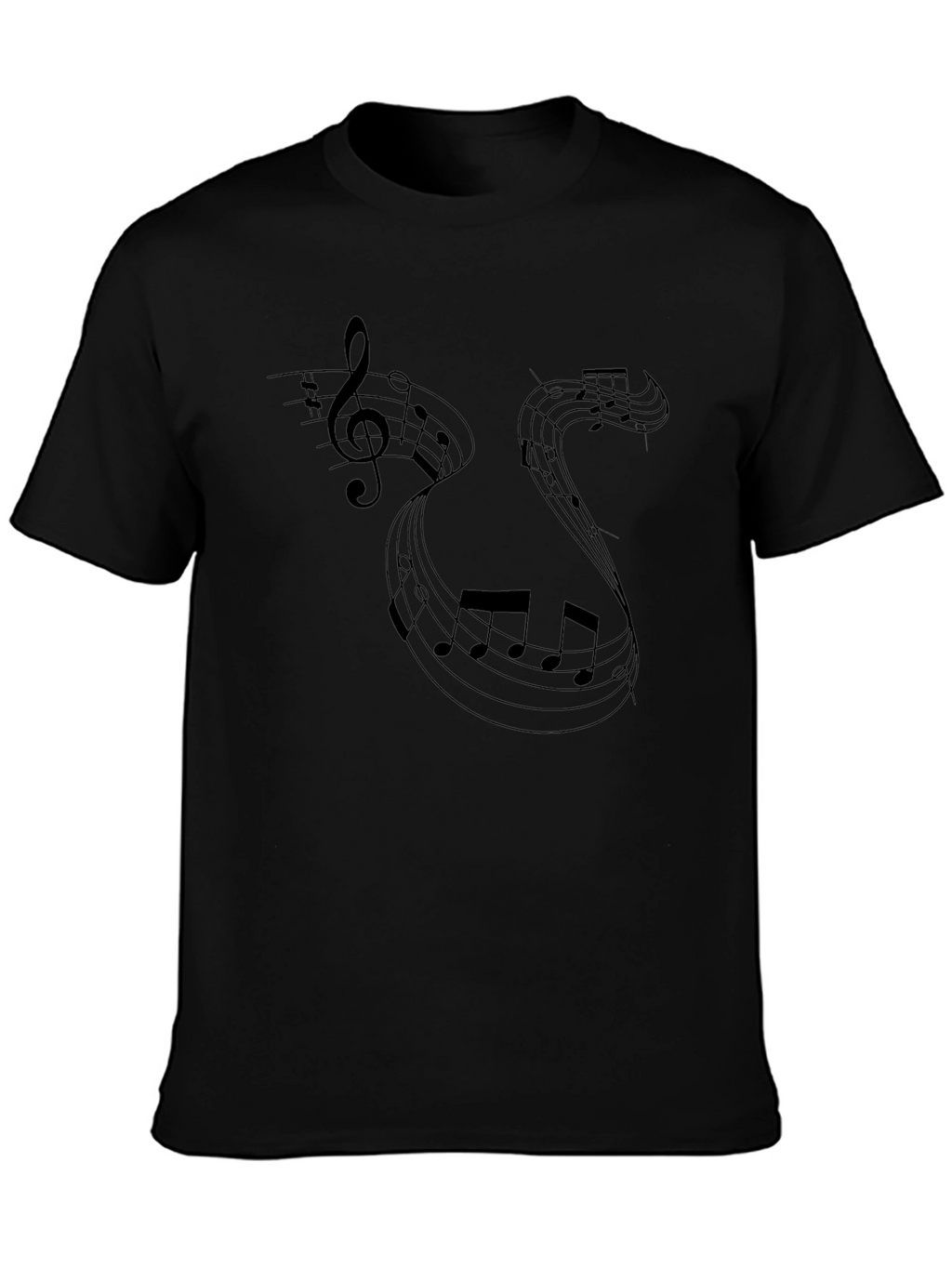 Musical Notes Black T-Shirt