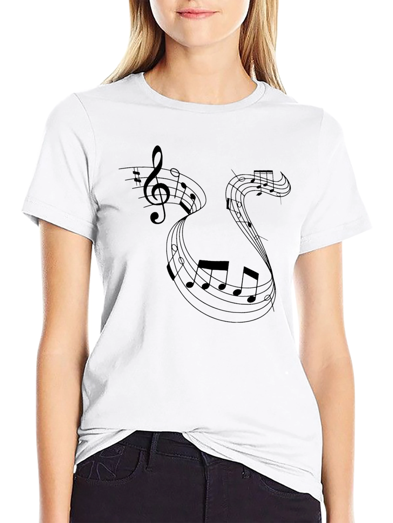 Musical Notes Black T-Shirt