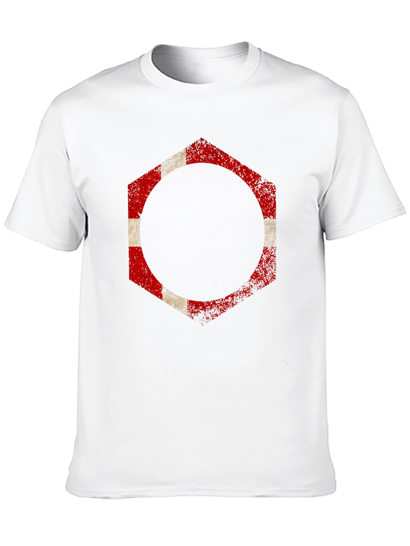Denmark Flag Hexagon Graphic T-Shirt