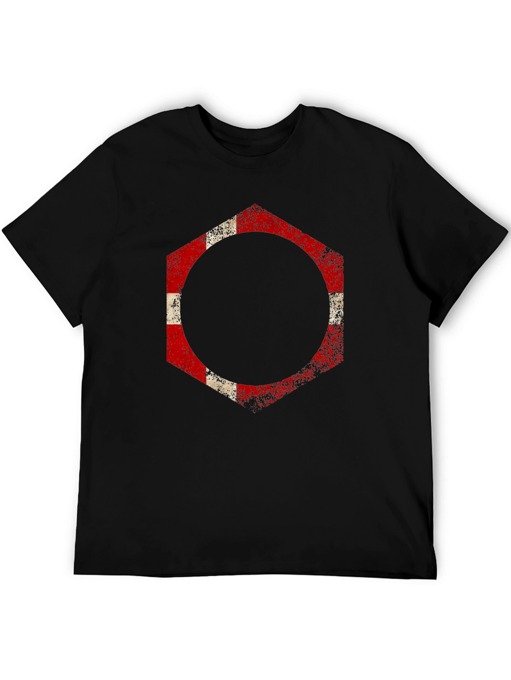 Denmark Flag Hexagon Graphic T-Shirt