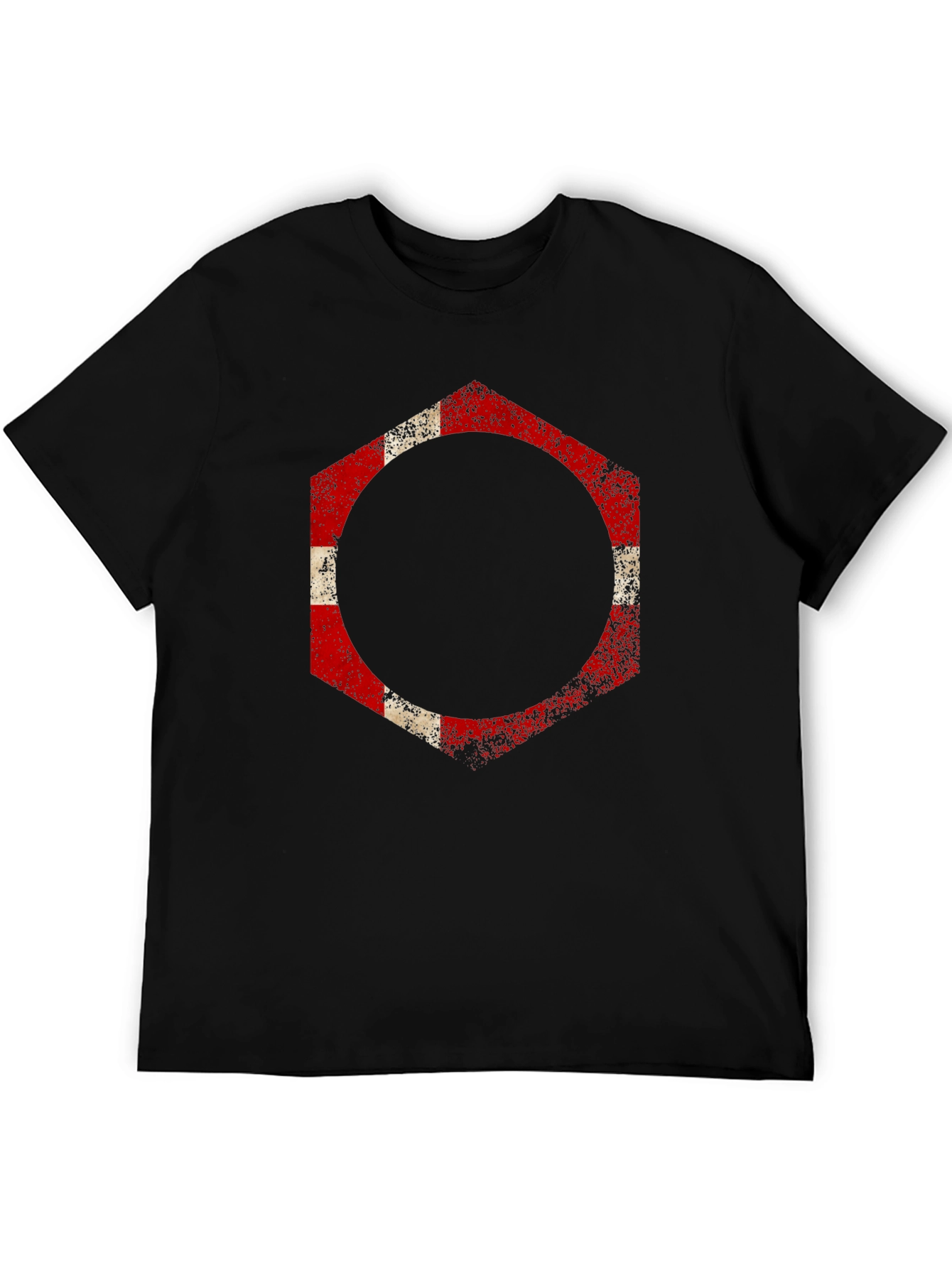 Denmark Flag Hexagon Graphic T-Shirt