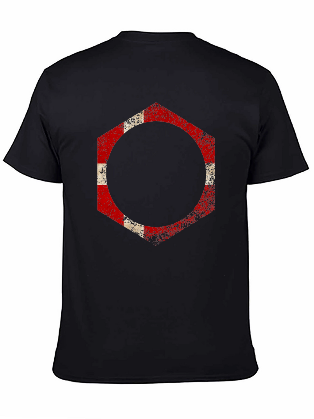 Denmark Flag Hexagon Graphic T-Shirt