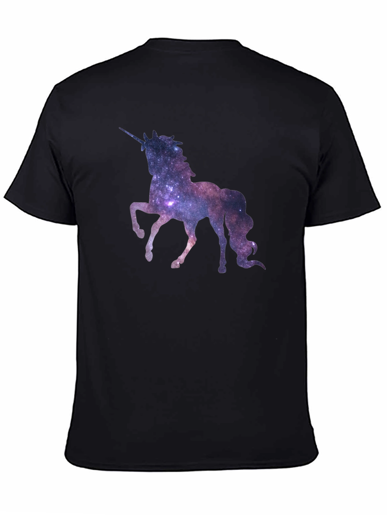 Galaxy Unicorn Graphic Tee - Black Cotton T-Shirt