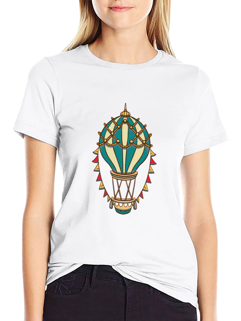 Hot Air Balloon Graphic Tee - Steampunk Style