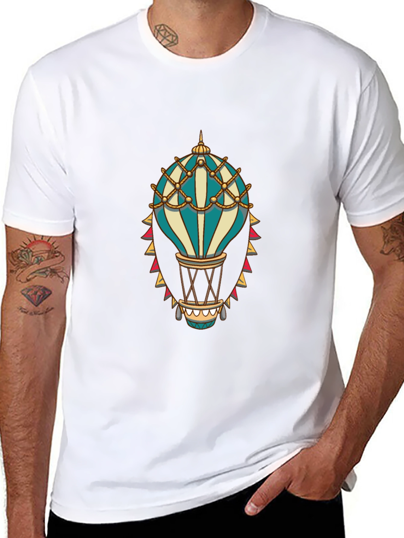 Hot Air Balloon Graphic Tee - Steampunk Style
