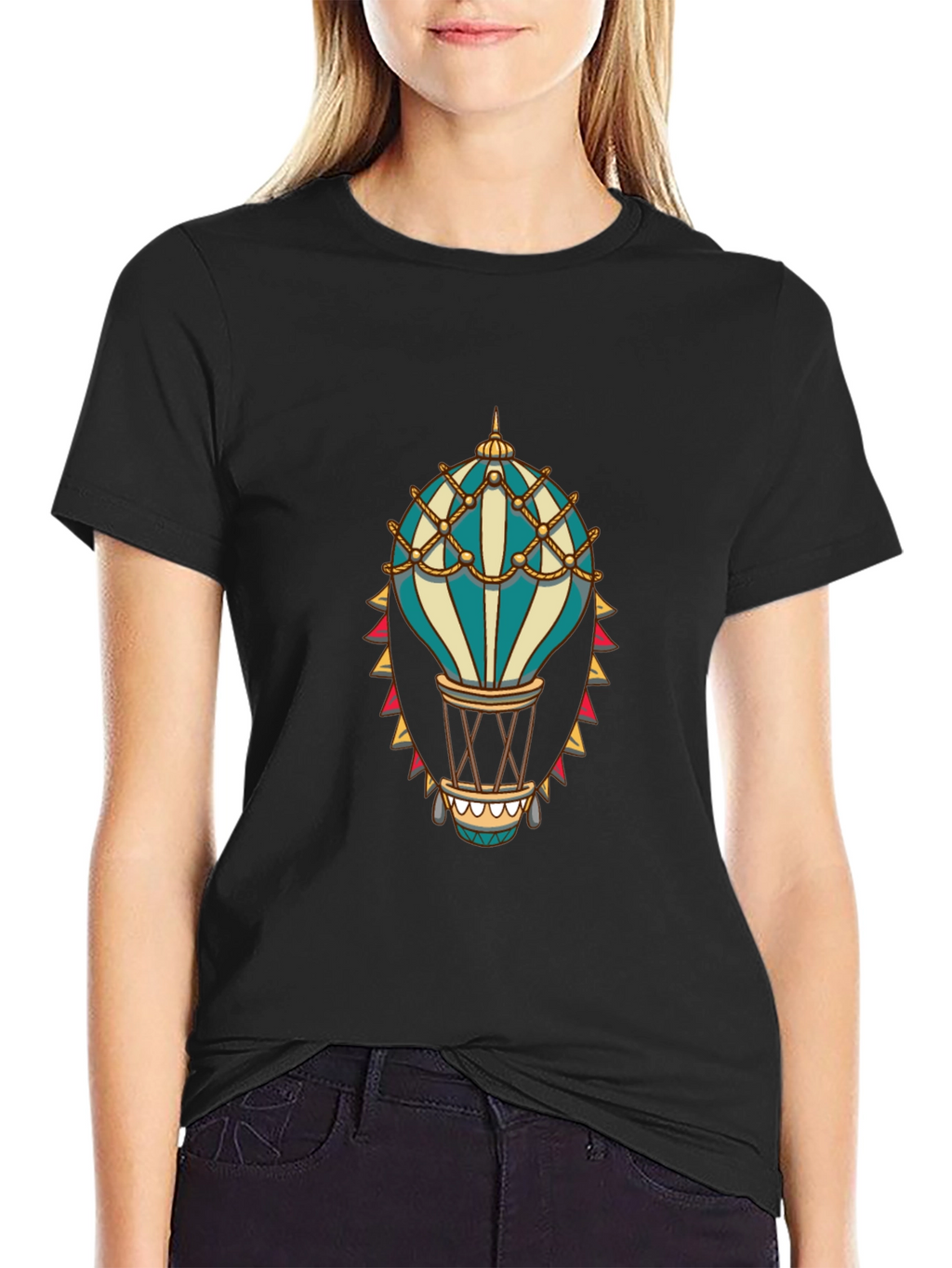 Hot Air Balloon Graphic Tee - Steampunk Style