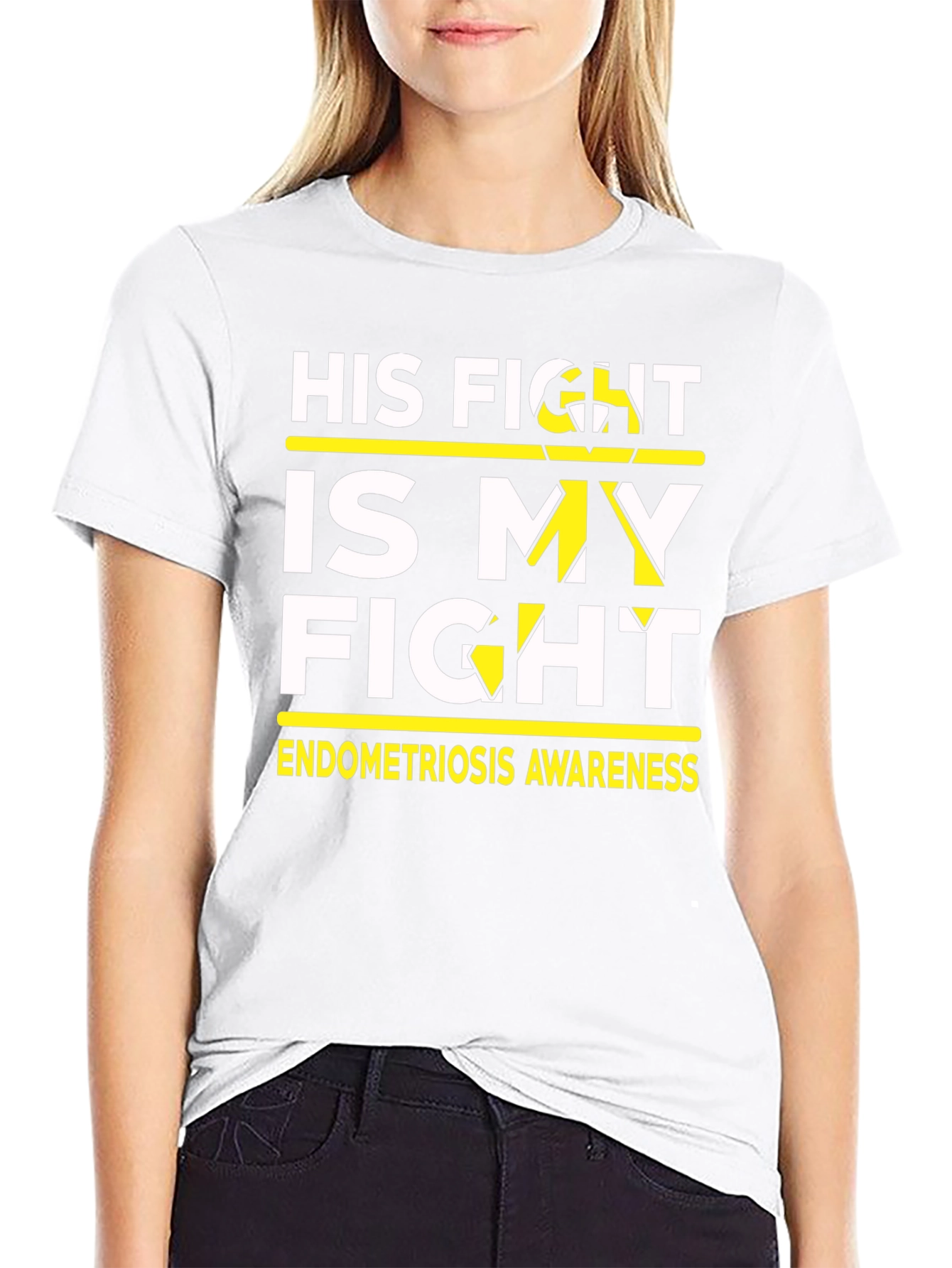 His Fight Is My Fight Endometriosis Awareness T-Shirt
