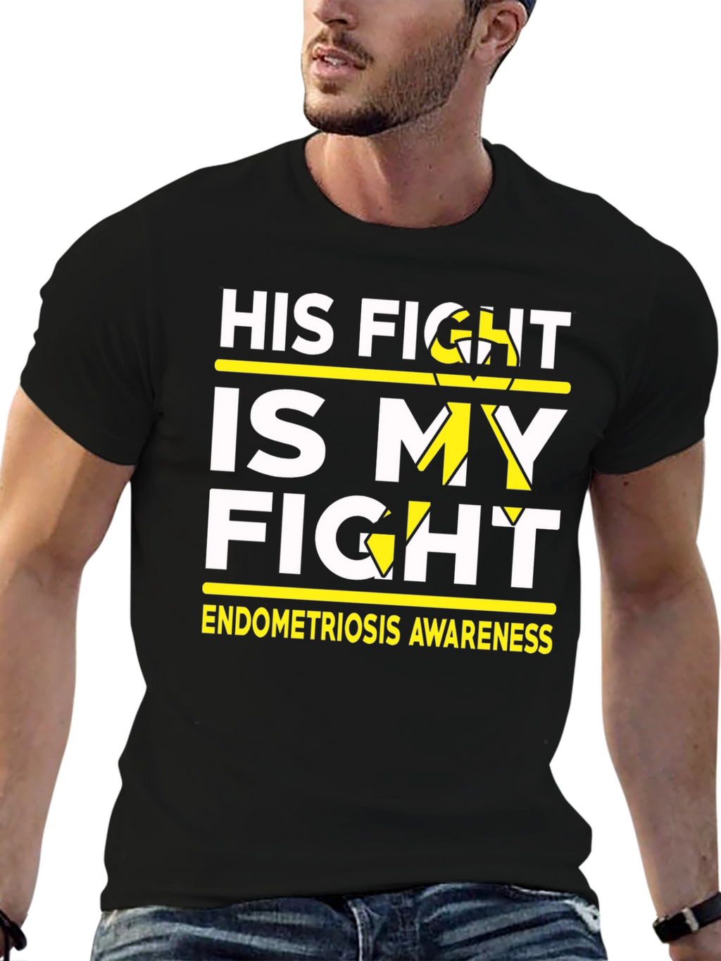 His Fight Is My Fight Endometriosis Awareness T-Shirt
