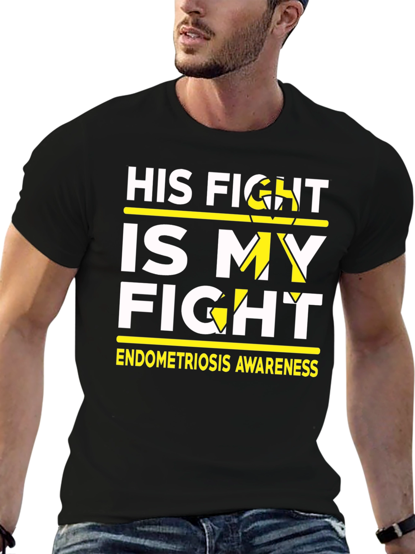 His Fight Is My Fight Endometriosis Awareness T-Shirt