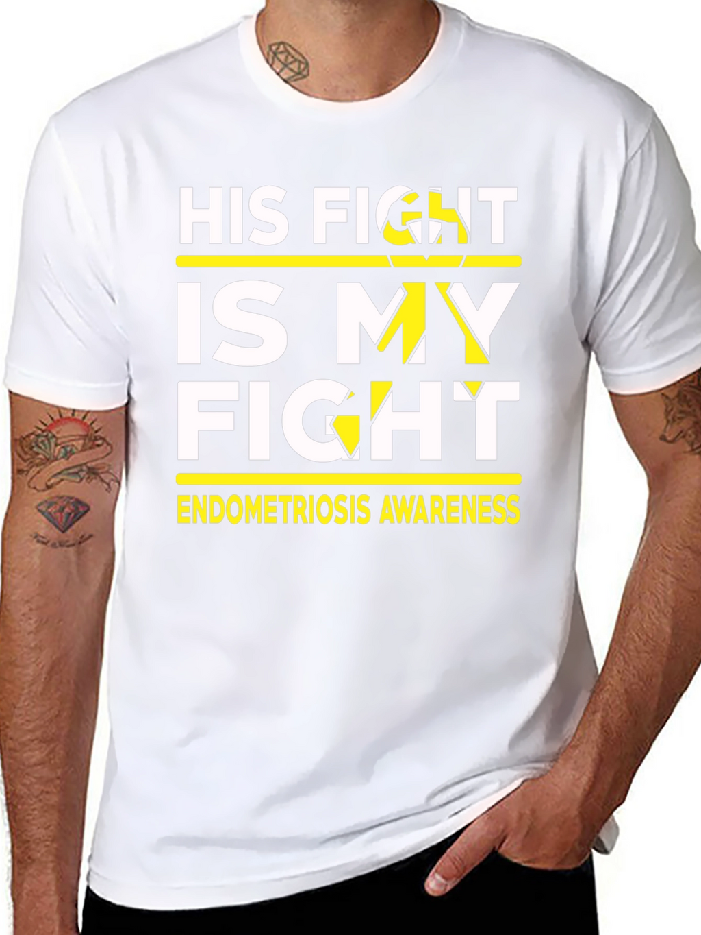 His Fight Is My Fight Endometriosis Awareness T-Shirt