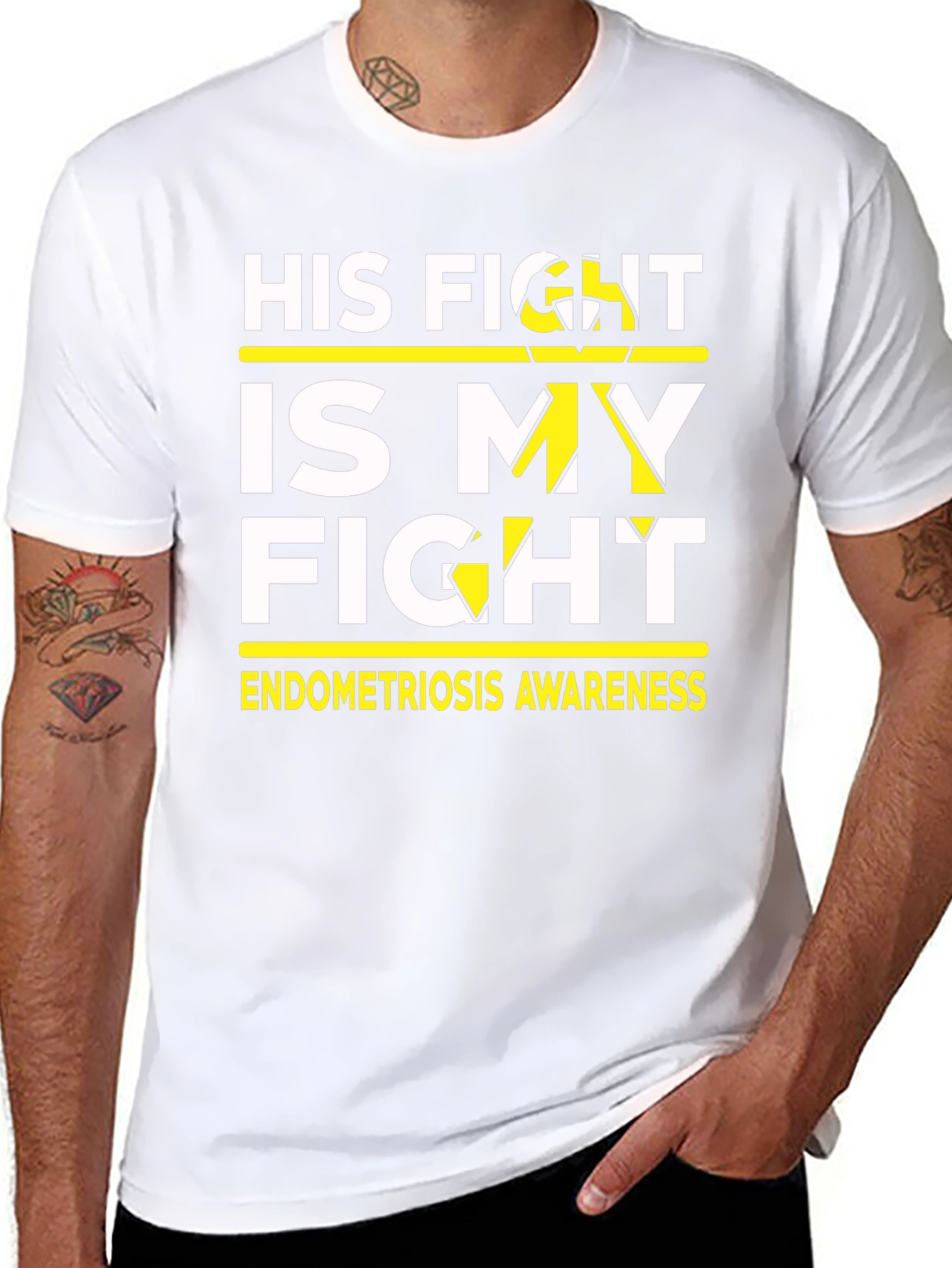 His Fight Is My Fight Endometriosis Awareness T-Shirt